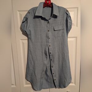 Shein long botton down shirt size small